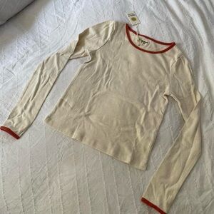 ♥️ SOLD ♥️ MOLLUSK SURF • Long Sleeve Ribsy Hemp Tee, Natural Red